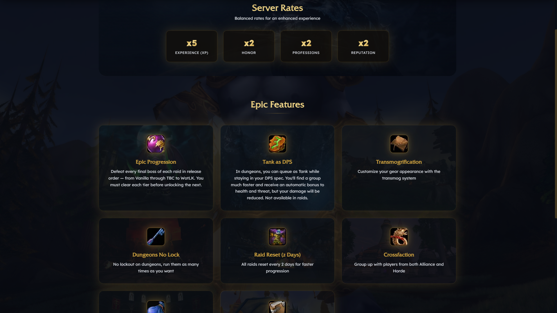 Lordaeron - Fonctionnalités