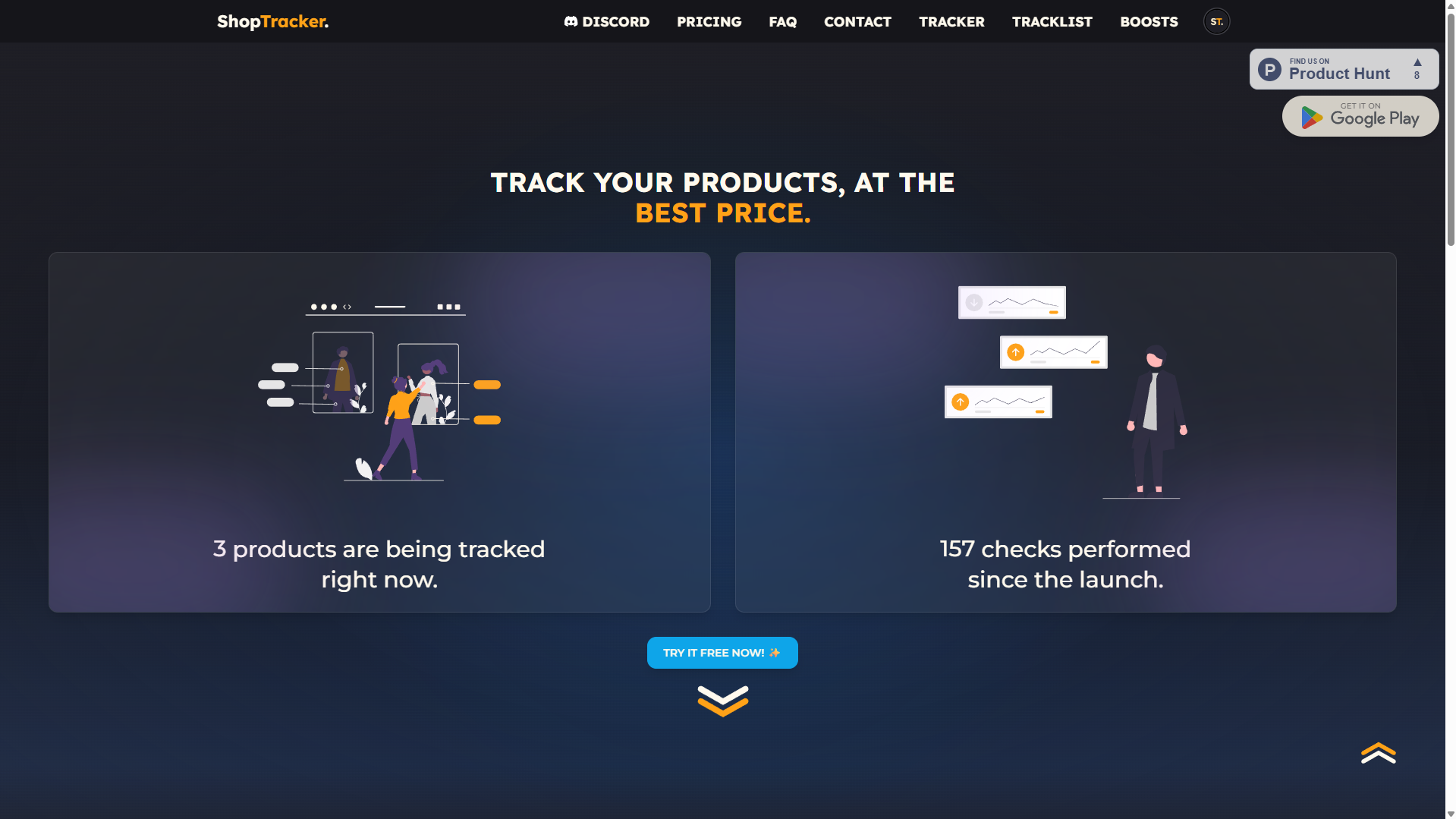 ShopTracker - Landing page